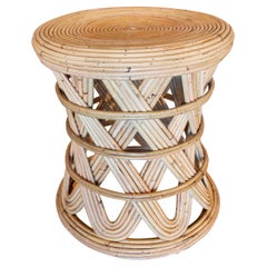 Handmade Round Rattan Stool