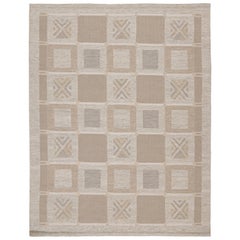 Rug & Kilim's skandinavischer Stil Kilim in Braun, Grau und Weiß