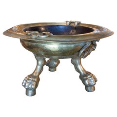 18th Century Bronze Brazier with Handles and Lion's Claw Legs 