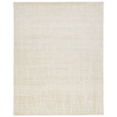 Modern Abstrat Moroccan Style Wool Rug In Natural Beige 