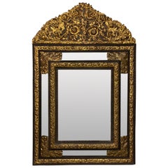 Larege Flemish Repousse Cushion Mirror