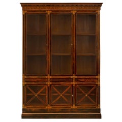 French 19th Century Charles X Period Rosewood And Maple Bookcase/Vitrine