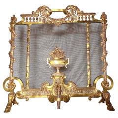 Antique Louis 16th Bronze D'ore Firescreen
