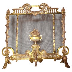 Antique Louis 16th Bronze D'ore Firescreen