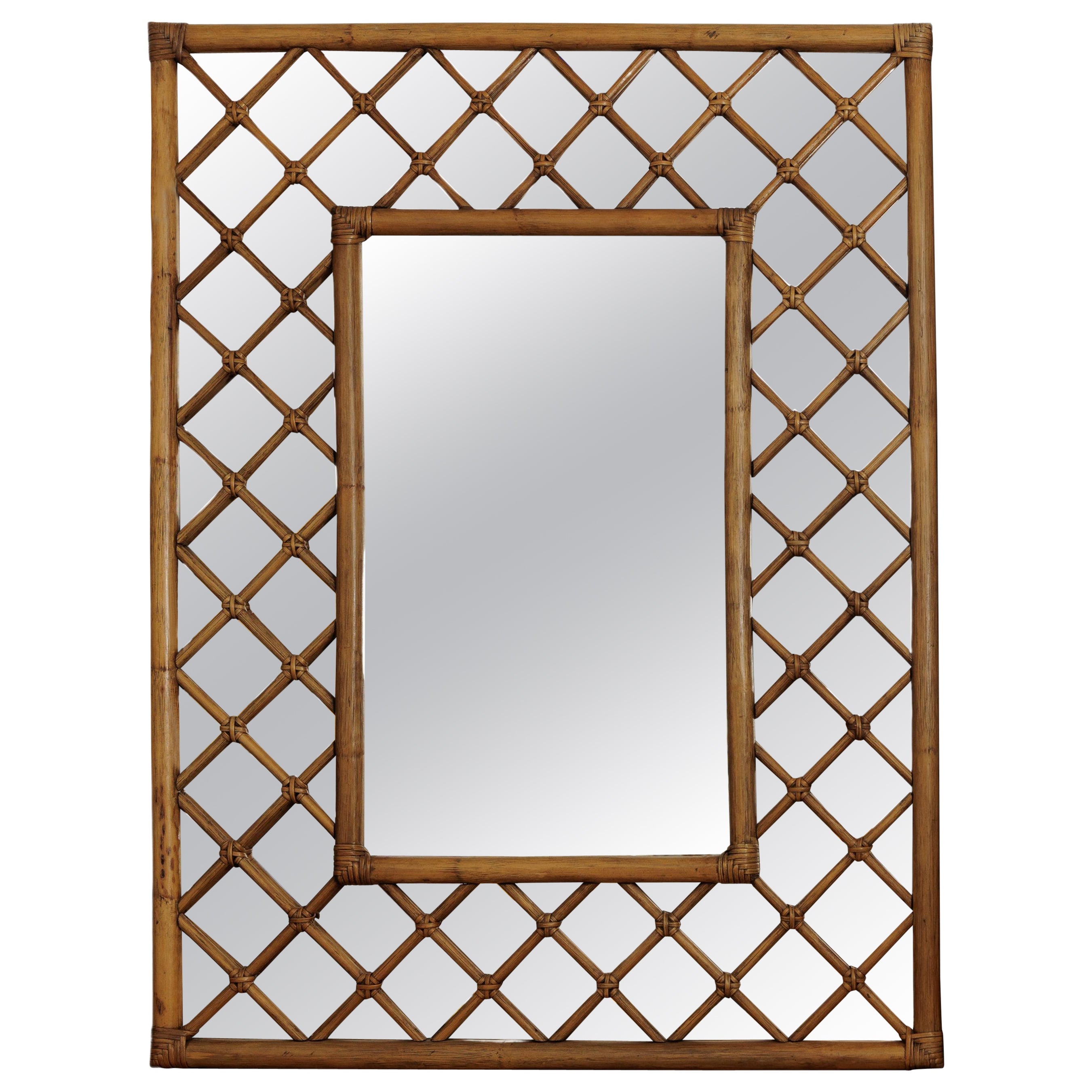 Bamboo Woven Lattice Mirror