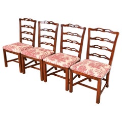 Drexel Heritage Georgian Carved Mahogany Dining Chairs, Set of Four