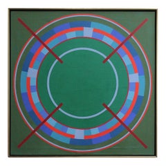 Vintage Tom V. Schmitt Geometric Acrylic on Canvas Color Field Study