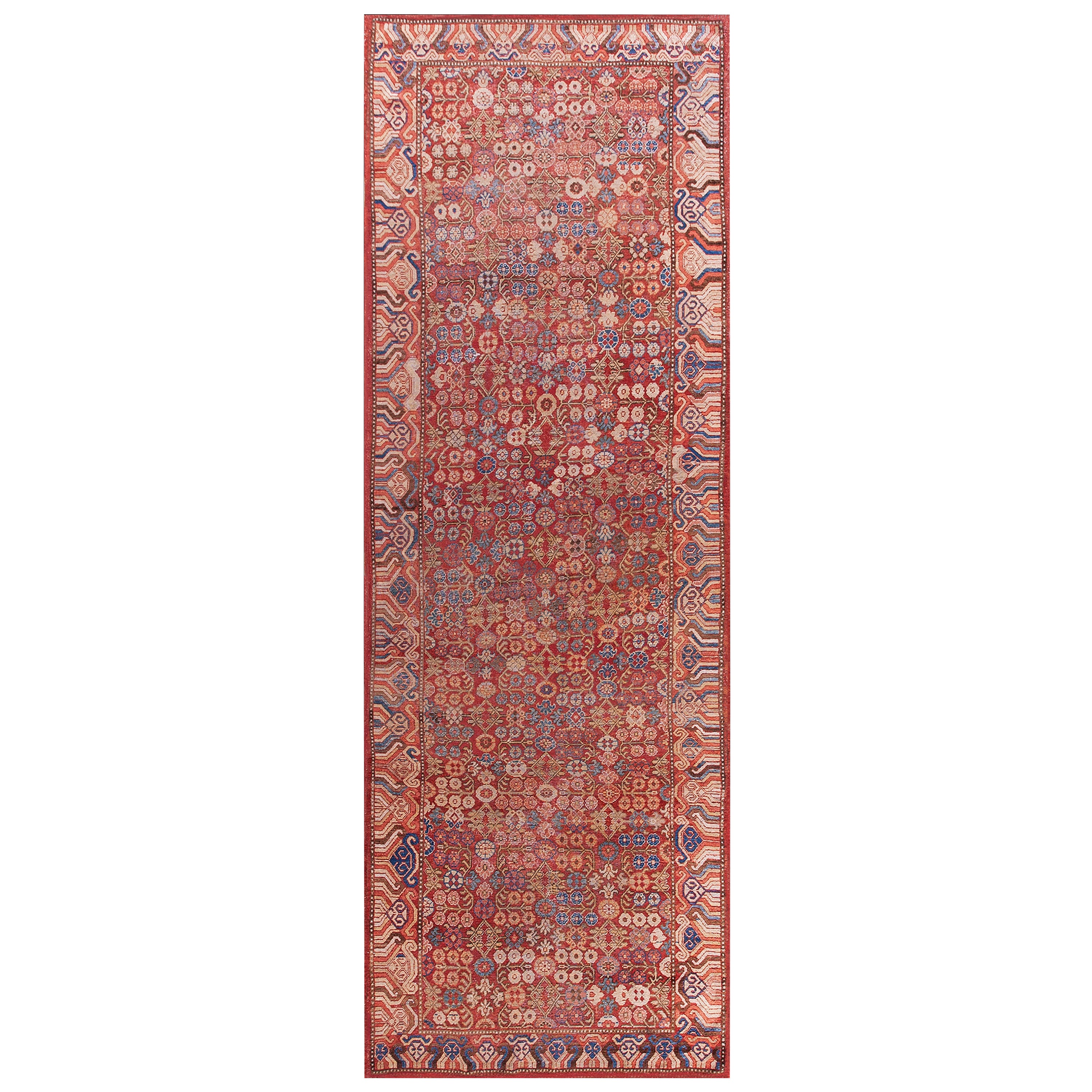 Zentralasiatischer „Chinesischer“ Khotan-Teppich des späten 18. Jahrhunderts 4'6" x 13'6" 