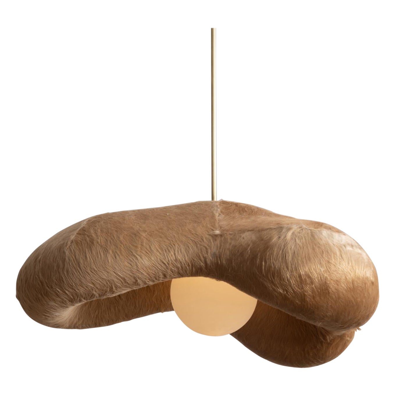 "Fertility Form Upholstered Light Sculpture" in cowhide by Rogan Gregory  For Sale
