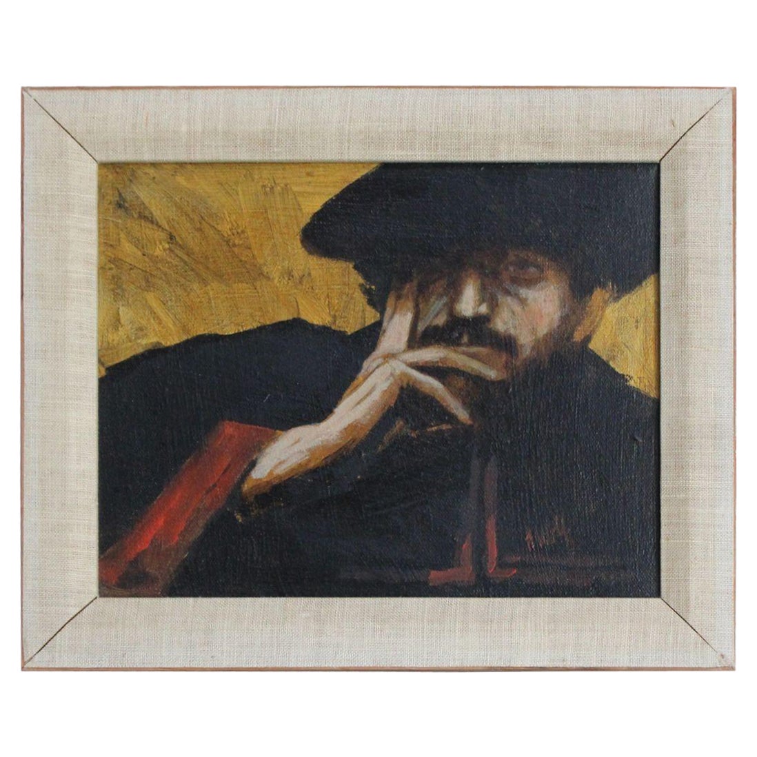 20th Century "Musketeer" Oil on Canvas For Sale