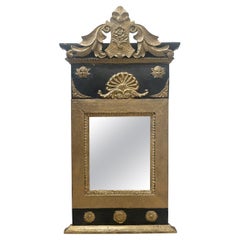 19th Century French Gilded Pinewood Wall Glass Mirror - Antique Wall Décor