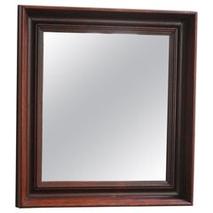 Mid-Century American Modern Mahogany Ogee Frame Square Wall Mirror