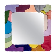 Large Glazed Ceramic Wall Mirror by Sean Gerstley