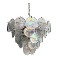 High quality Murano chandelier space age - 57 iridescent grit disks
