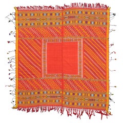 Uzbekistan Textile Red Color