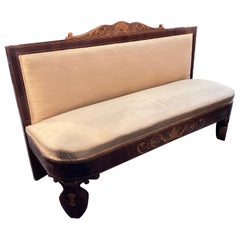 1830s Charles X Inlaid Wood Sicilian Sofa