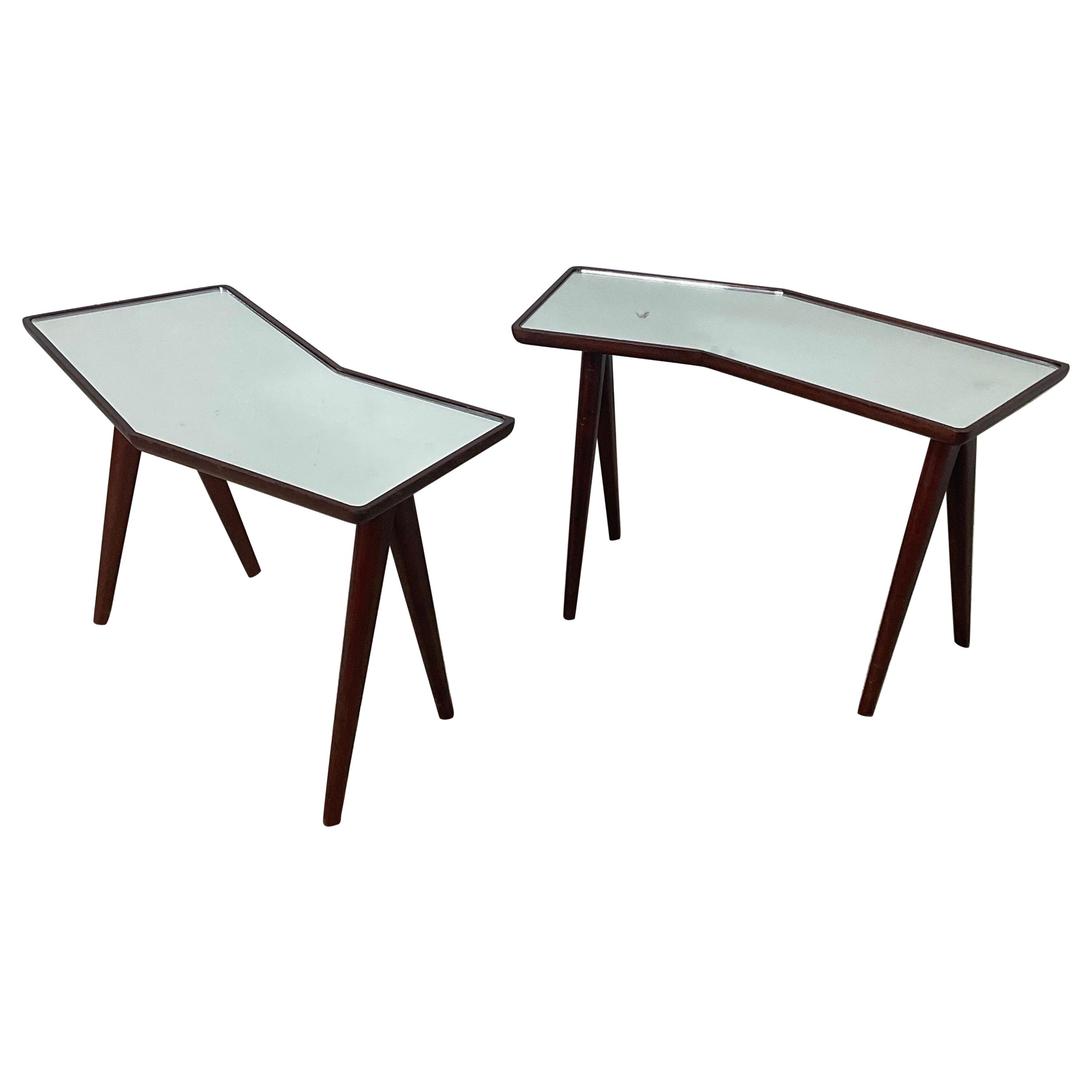 Pair of side tables by Gio Ponti for Fontana Arte, 1950s For Sale