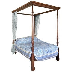 Antique George III mahogany four-poster bed