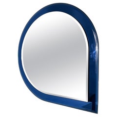 Italian Blue Mirror by Antonio Lupi for Crystal Luxor, 1960