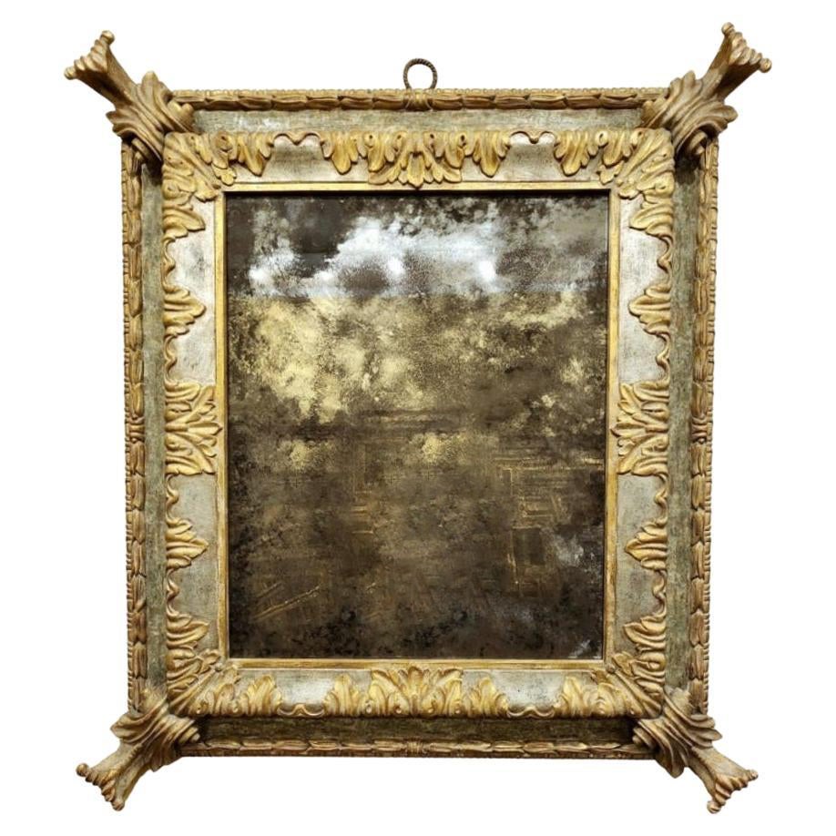 Fantastic maximalist mirror of the utmost quality. Custom made with no expense spared. Made from carve wood with silver  and gold leaf. The age glass made with perfection. Please note that the mirror is not dark and atmospheric and would not work