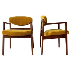 George Nelson Walnut Armchairs, Herman Miller- A Pair