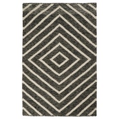 Rug & Kilim’s Modern Kilim Accent Rug in Gray with White Diamond Patterns