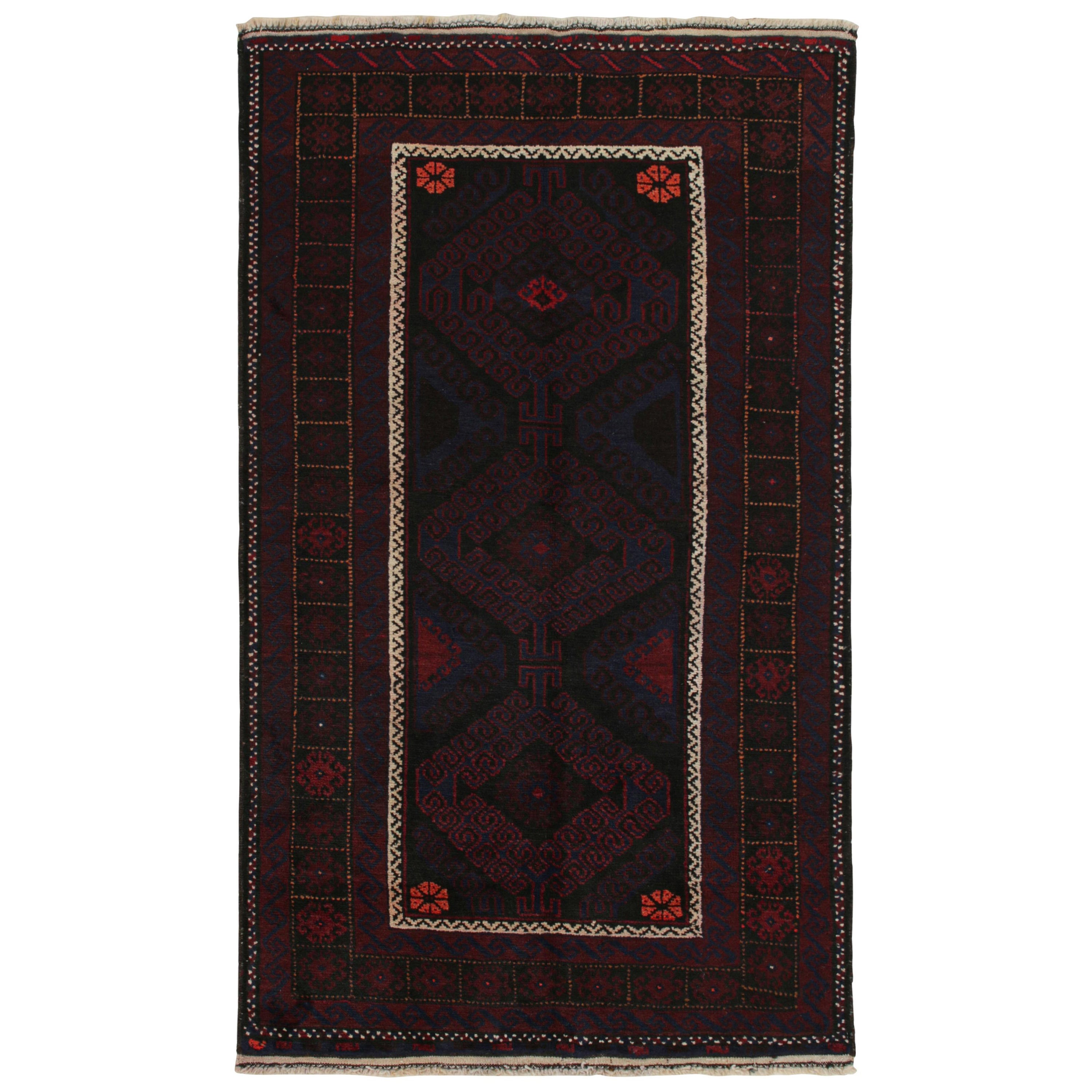 Vintage Baluch Persian runner in Red & Black Tribal Pattern from Rug & Kilim