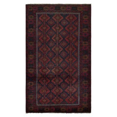 Vintage Baluch Perserteppich in Rot & Brown auf blauen Mustern von Rug & Kilim