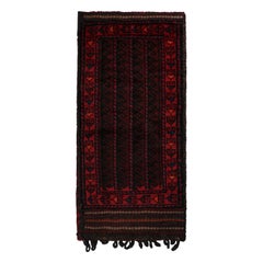 Vintage Baluch Afghan rug in Red, Blue & Black Patterns from Rug & Kilim