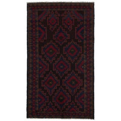 Vintage Baluch Persian runner in Red & Blue on Black Patterns from Rug & Kilim