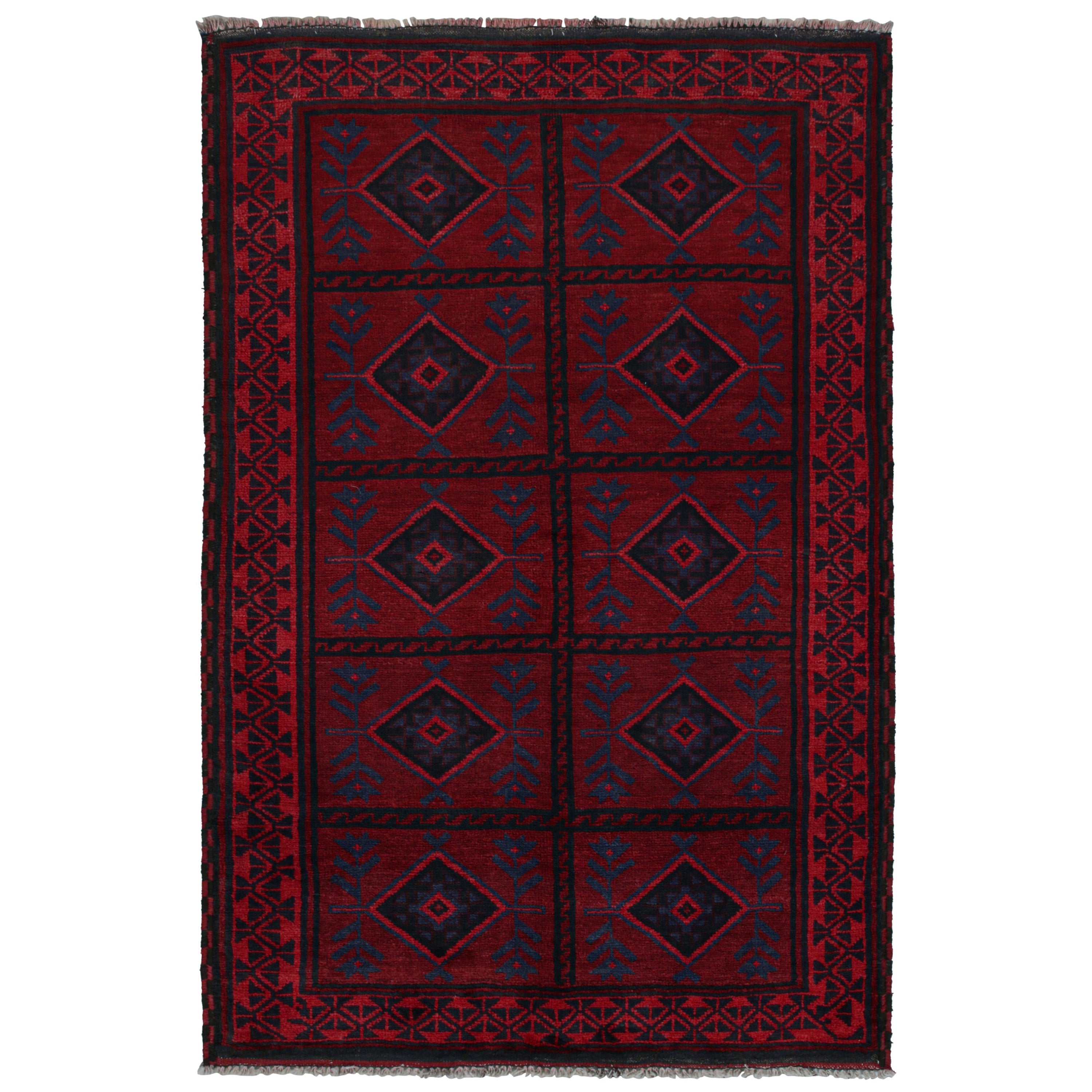 Vintage Baluch Persian rug in Red & Blue Patterns from Rug & Kilim For Sale