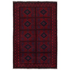 Tapis persan Baluch vintage à motifs rouges et bleus de Rug & Kilim