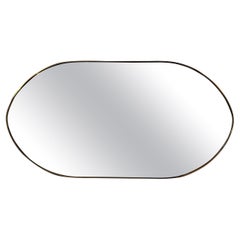 Brass Italian Large Oval Mirror In the manner of Gio Ponti - Circa 1950s