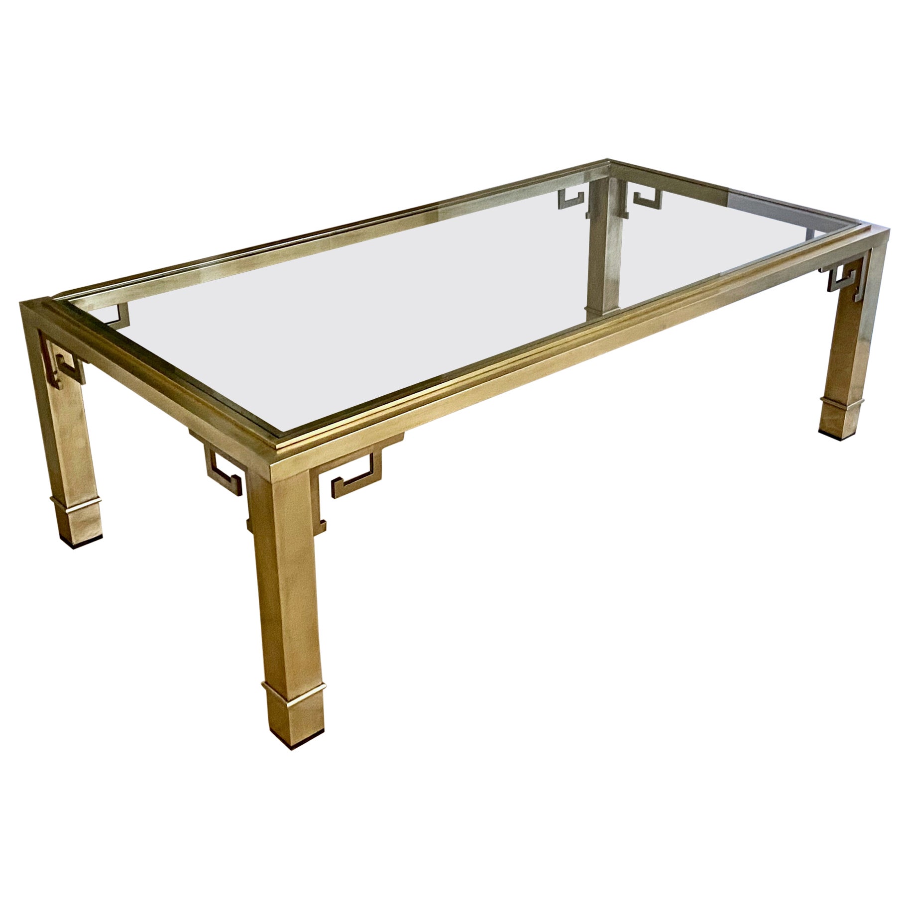 Mastercraft Brass Rectangle Greek Key Coffee Table