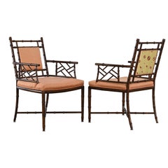 Pair of Faux Bamboo Chairs by Pearson