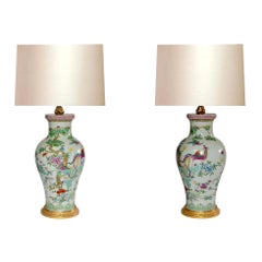 Famille Rose Porcelain Lamps 