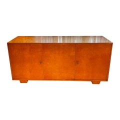 Vintage Art Deco Sycomore Sideboard With Multiple Drawers Attributed to De Coene-Belgium