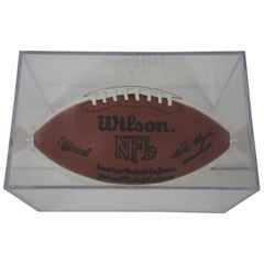 Vintage Wilson Official Leather NFL Football & Acrylic Trophy Display Case 12"
