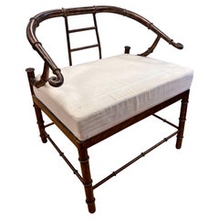 Chaise Chinoiserie en métal et faux bambou de Pengelly pour Mastercraft