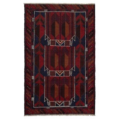 Vintage Baluch Afghan rug in Red, Blue, Brown Tribal Patterns from Rug & Kilim