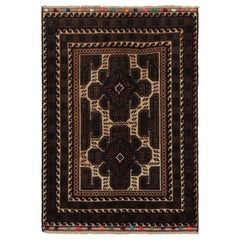 Vintage Baluch Persian rug in Beige, Brown & Blue Patterns from Rug & Kilim
