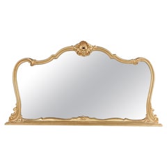 Antique Miroir de cheminée en bois doré de style Louis XV Circa 1920