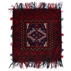 Vintage Baluch Persian rug in Red, Blue, White & Black Patterns from Rug & Kilim