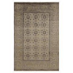 Rug & Kilim’s Arts & Crafts style rug in Beige-Brown Medallion Patterns