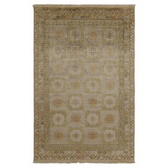 Tapis de style Khotan de Rug & Kilim à motifs géométriques or et beige-brun