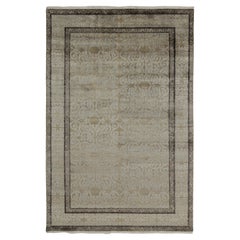 Rug & Kilim’s Khotan Style Rug in Golden-Brown with Blue Patterns