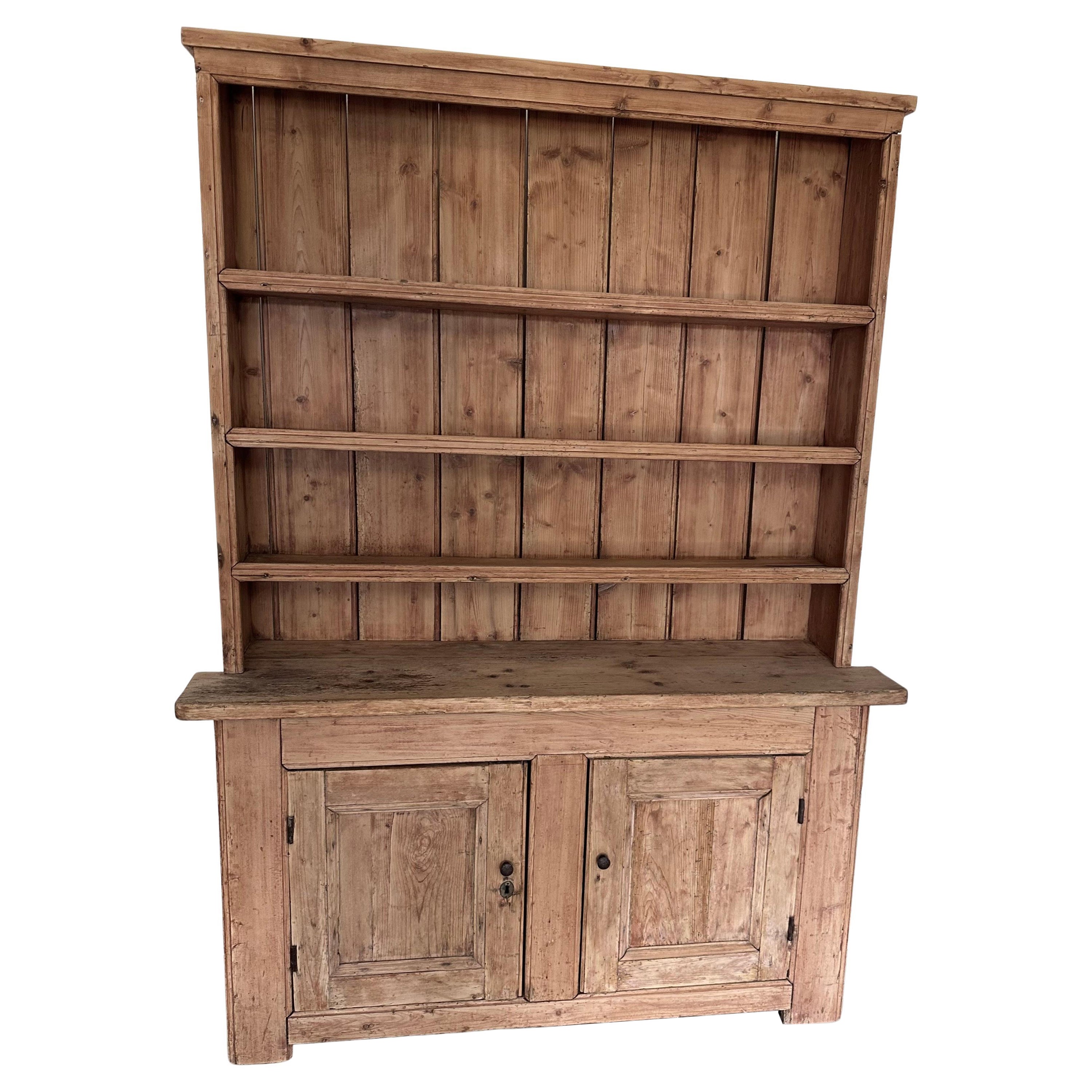 19th Century English Pine Dresser For Sale