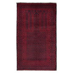 Tapis persan Baluch vintage à motifs rouges et bleus-noirs de Rug & Kilim