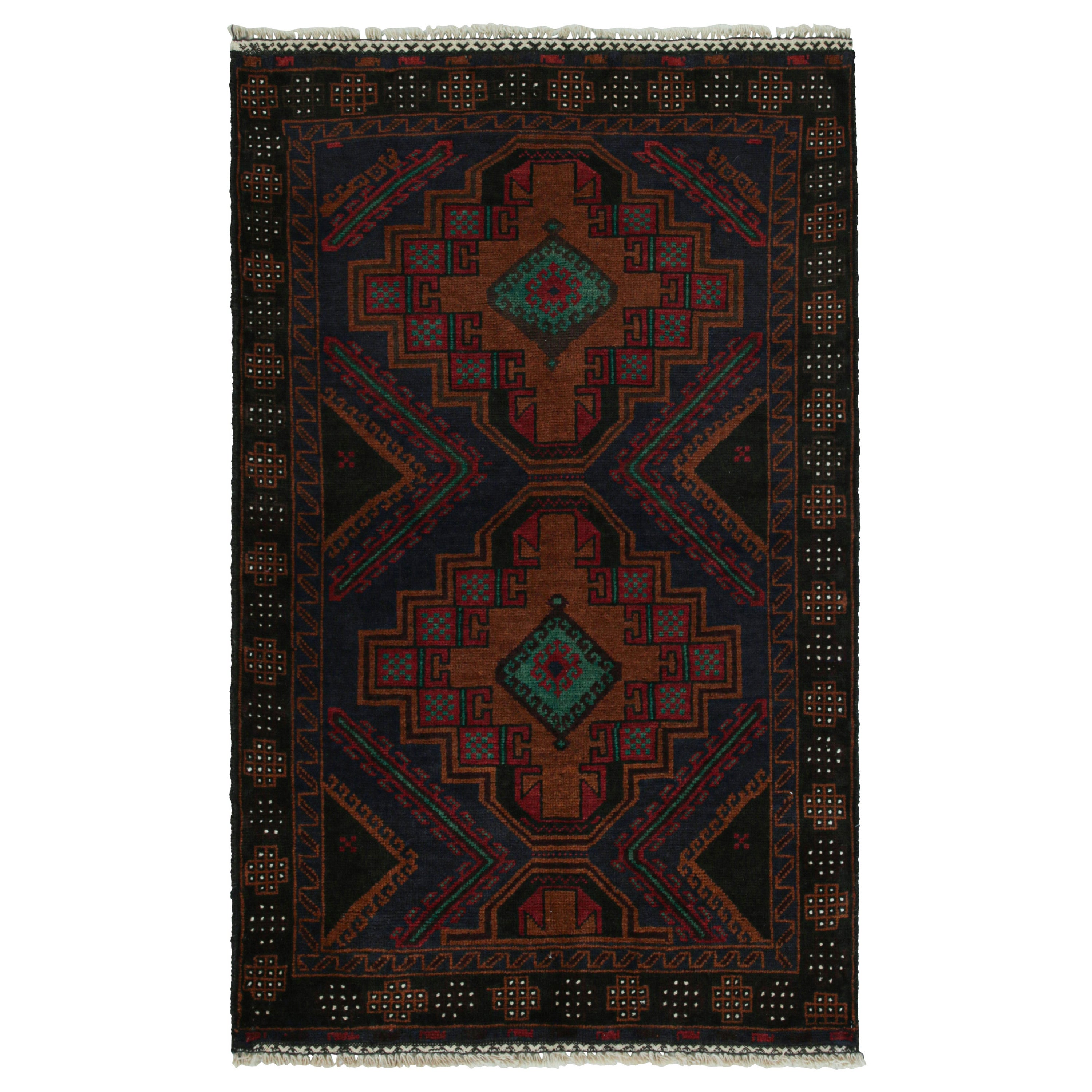 Vintage Baluch Persian rug in Polychromatic Patterns from Rug & Kilim For Sale
