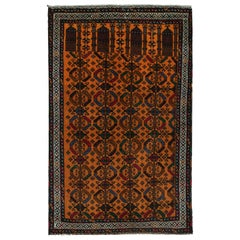 Vintage Baluch Persian rug in Gold with Red Blue&Black Patterns from Rug & Kilim